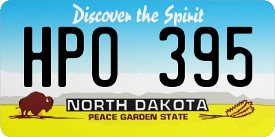 ND license plate HPO395