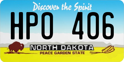 ND license plate HPO406
