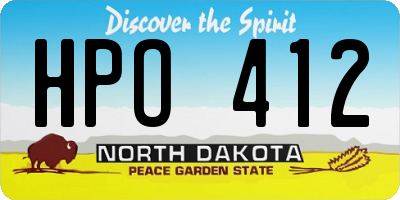 ND license plate HPO412