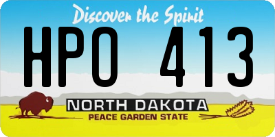 ND license plate HPO413