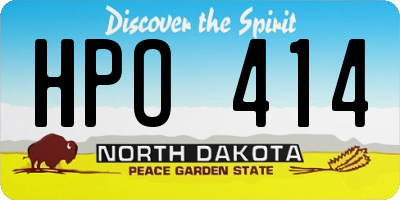 ND license plate HPO414