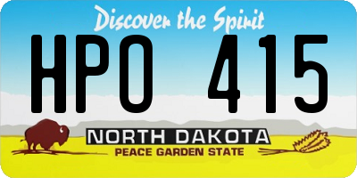 ND license plate HPO415