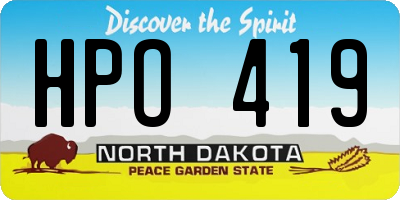 ND license plate HPO419