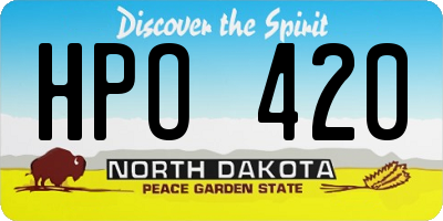 ND license plate HPO420