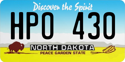 ND license plate HPO430