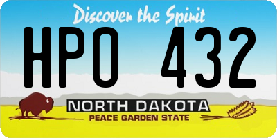 ND license plate HPO432