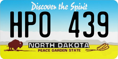 ND license plate HPO439