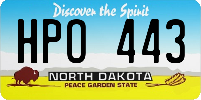ND license plate HPO443