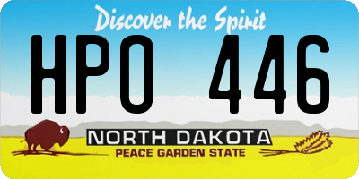 ND license plate HPO446