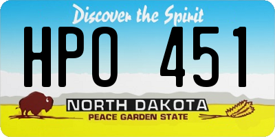 ND license plate HPO451