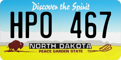 ND license plate HPO467