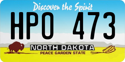 ND license plate HPO473