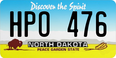 ND license plate HPO476