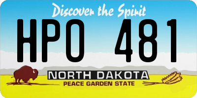 ND license plate HPO481