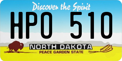 ND license plate HPO510