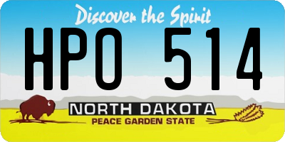 ND license plate HPO514