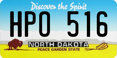 ND license plate HPO516