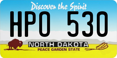 ND license plate HPO530