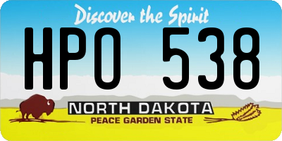 ND license plate HPO538