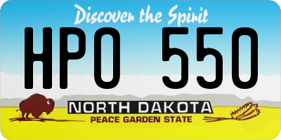 ND license plate HPO550