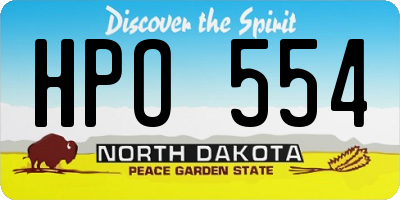 ND license plate HPO554