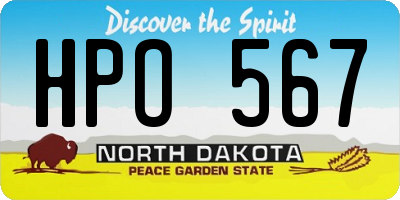 ND license plate HPO567