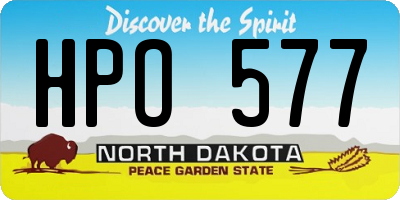 ND license plate HPO577