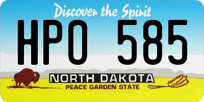 ND license plate HPO585