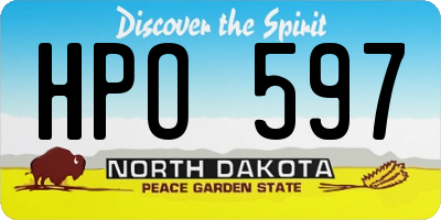 ND license plate HPO597