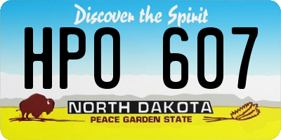 ND license plate HPO607