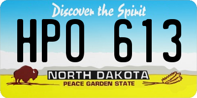 ND license plate HPO613