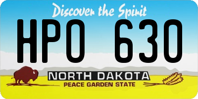 ND license plate HPO630