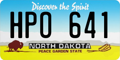 ND license plate HPO641