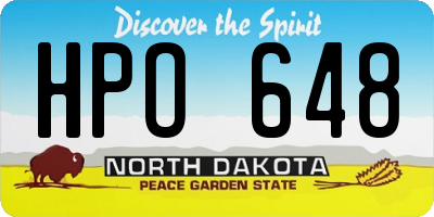 ND license plate HPO648