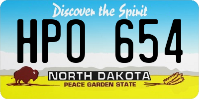 ND license plate HPO654