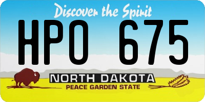 ND license plate HPO675