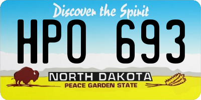 ND license plate HPO693