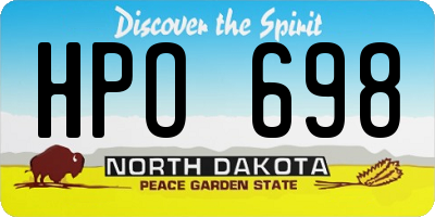 ND license plate HPO698