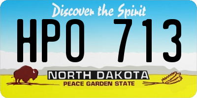 ND license plate HPO713