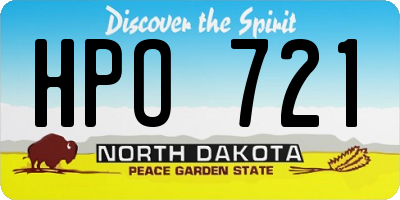 ND license plate HPO721