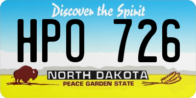 ND license plate HPO726