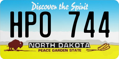 ND license plate HPO744