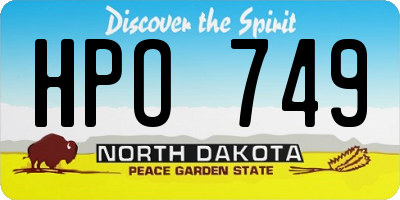 ND license plate HPO749