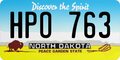 ND license plate HPO763