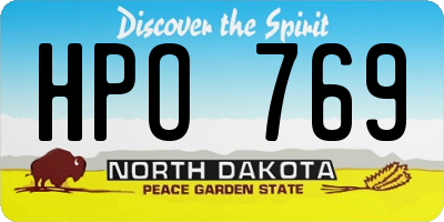 ND license plate HPO769