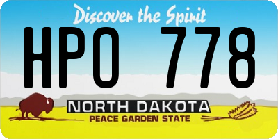 ND license plate HPO778