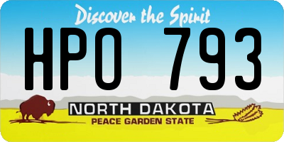 ND license plate HPO793