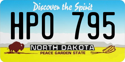 ND license plate HPO795