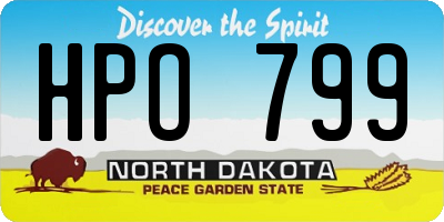 ND license plate HPO799