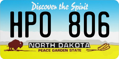 ND license plate HPO806